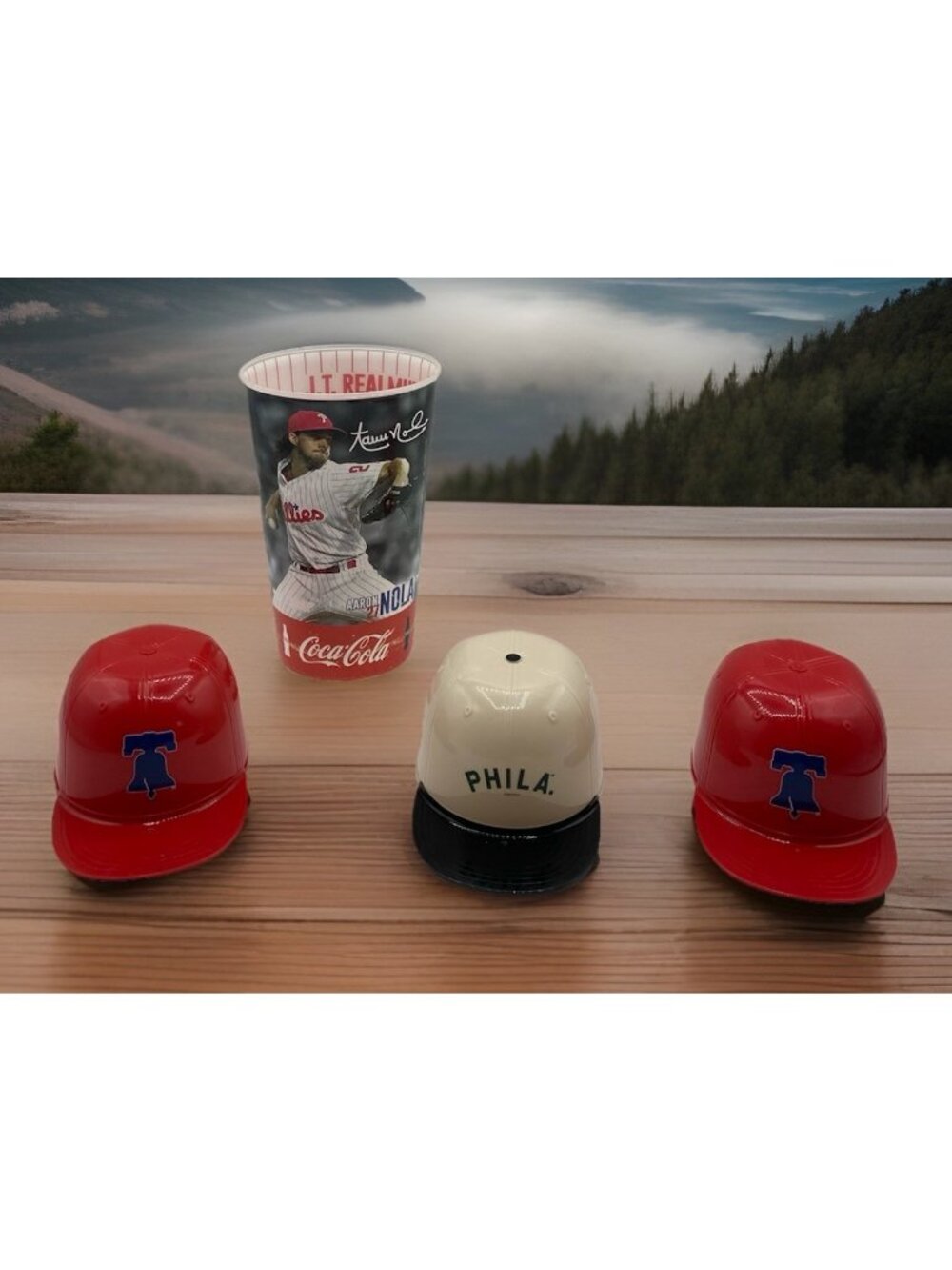 Philadelphia Phillies Cup & Mini Helmet Bowl Lot 4 Nola Realmuto Retro Phila